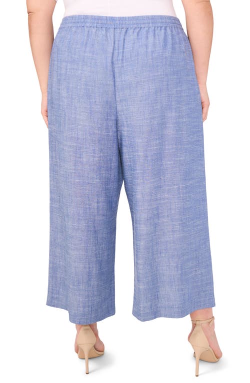 Cece Wide Leg Drawstring Pants In Blue