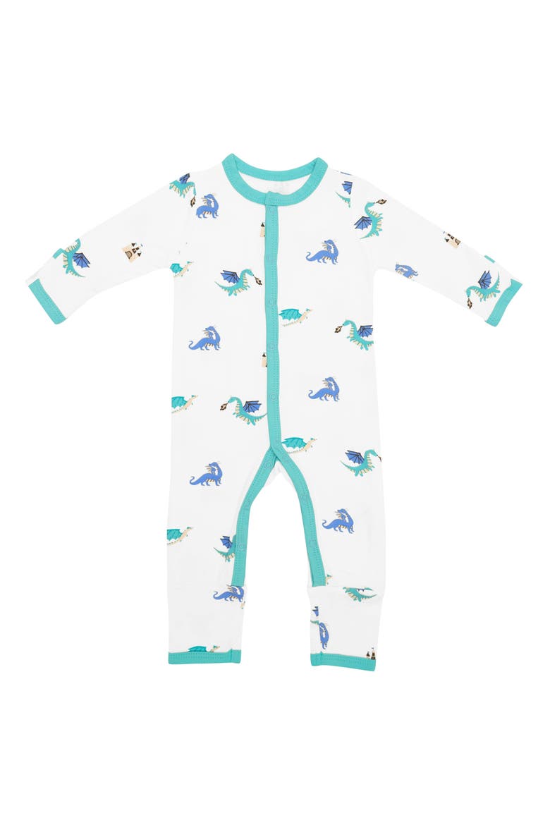 Dragon Print Snap Up Romper, Main, color, DRAGON
