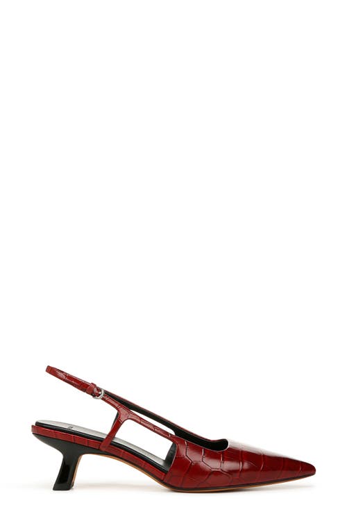 Vince Bianca Croco Kitten Slingback Pumps In Red Currant