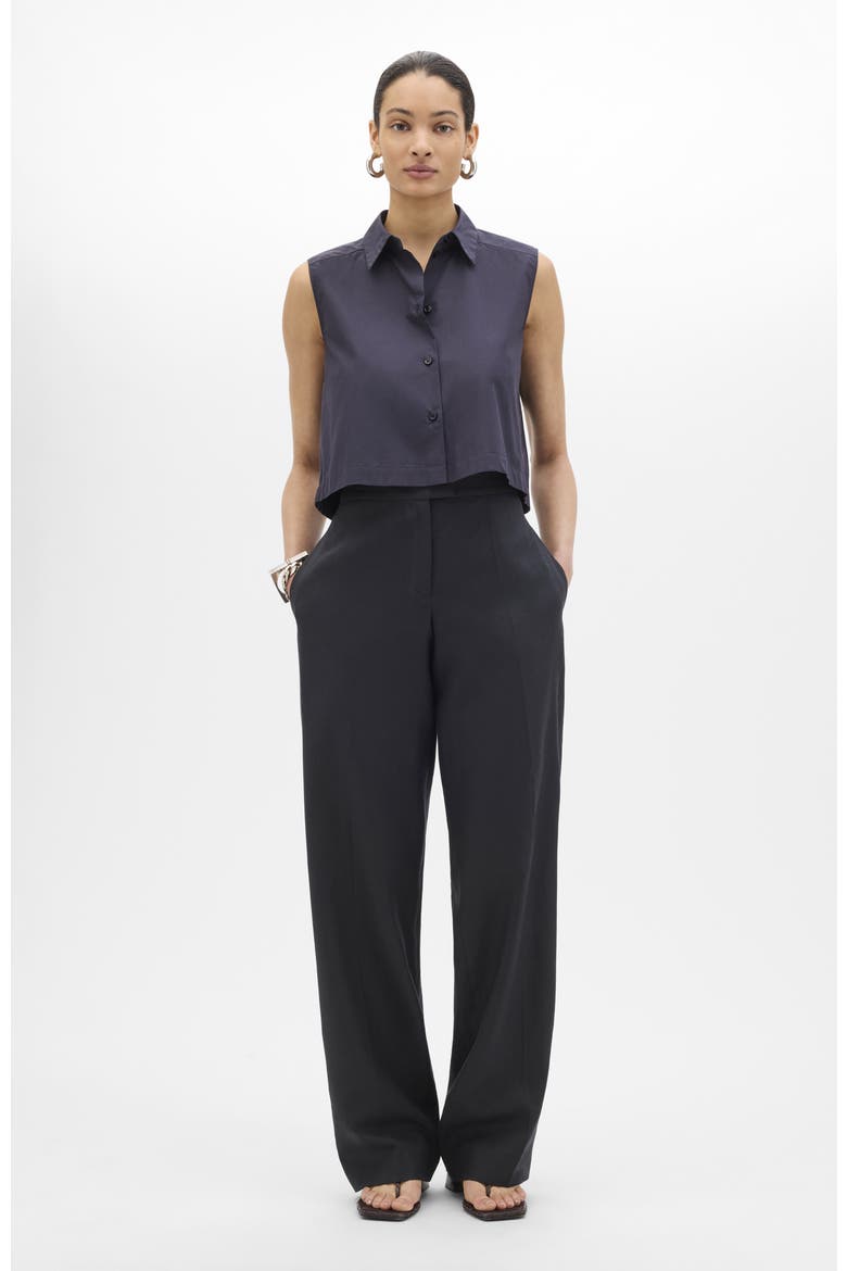 Cropped Sleeveless Shirt, Main, color, Midnight