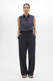 Another Tomorrow Cropped Sleeveless Shirt