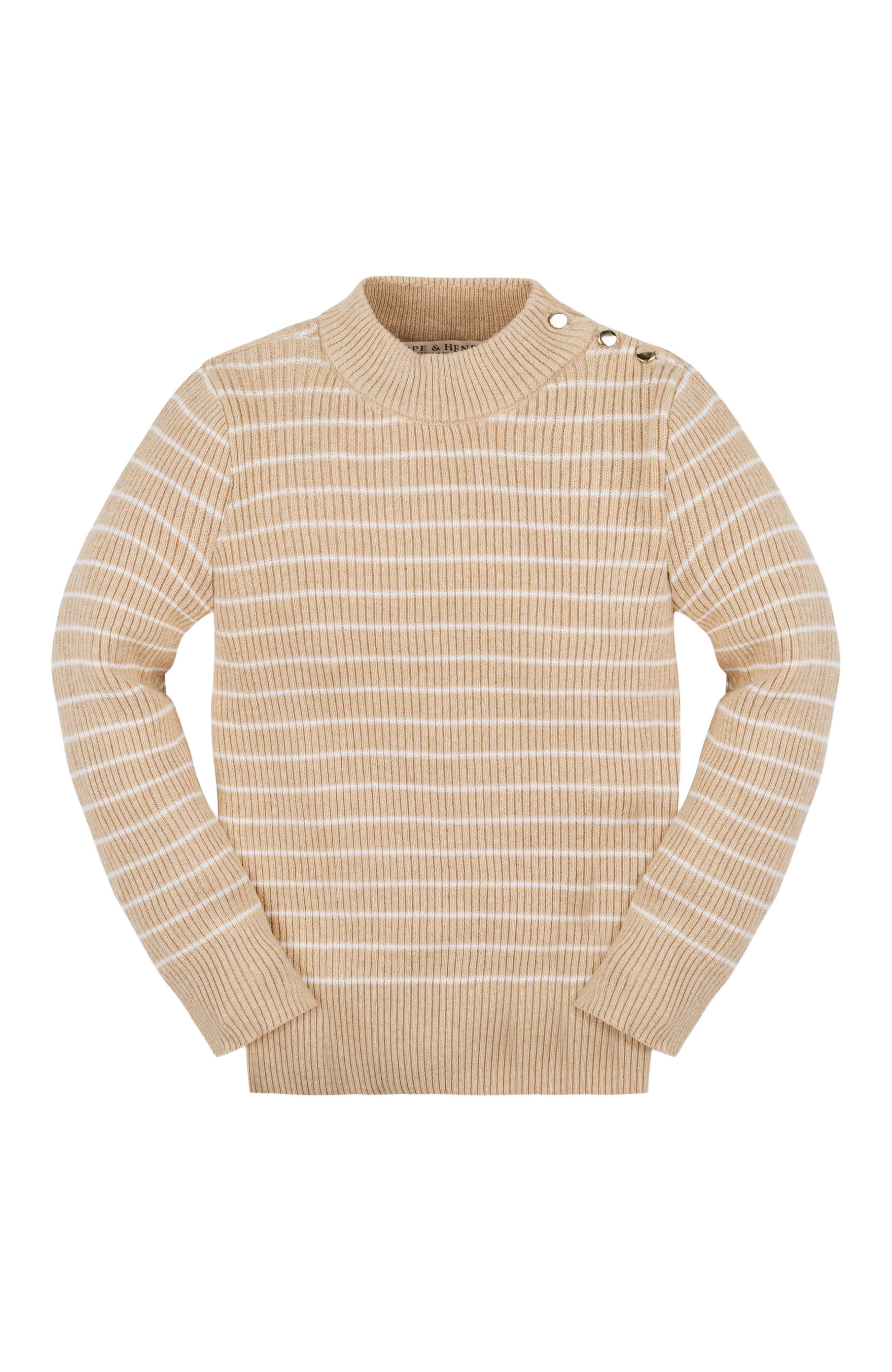 selected Oatmeal Heather Stripe