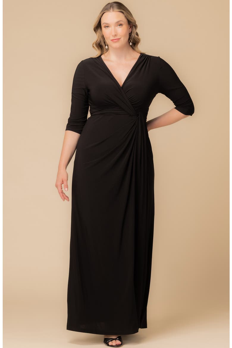 Evening Romance Stretch Jersey Gown, Alternate, color, BLACK NOIR