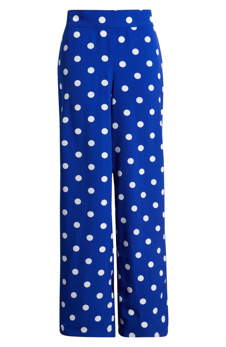 Anne Klein Abstract Print High Waist Pull-On Wide Leg Pants, Alternate, color, 