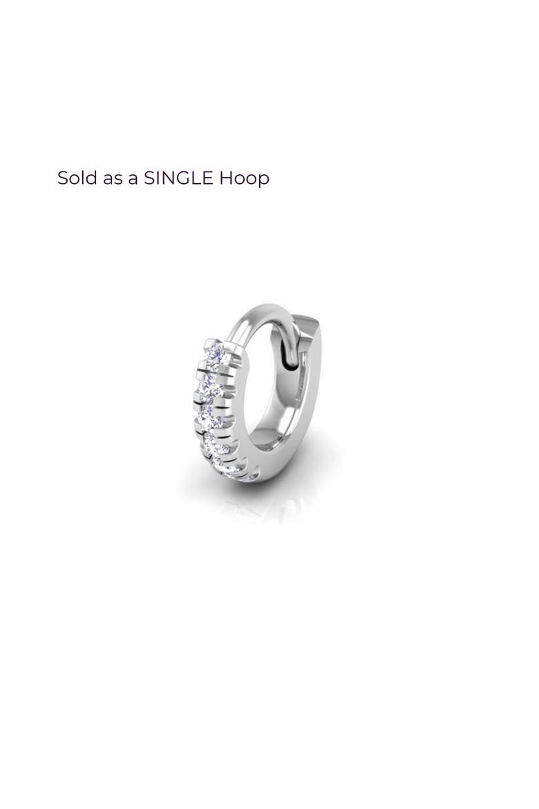 Pavé-All-Day Single Hoop, Main, color, Silver