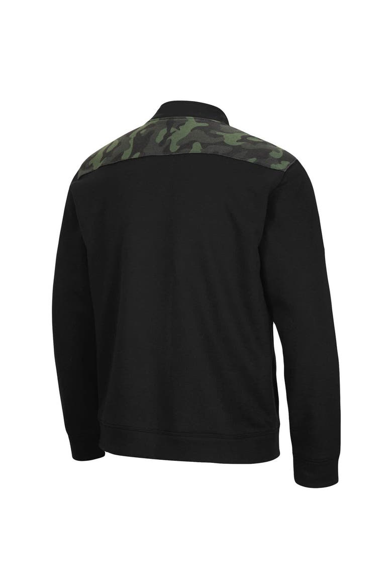 Men's Colosseum Black Iowa State Cyclones OHT Military Appreciation Commo Fleece Quarter-Zip Jacket, Alternate, color, Black