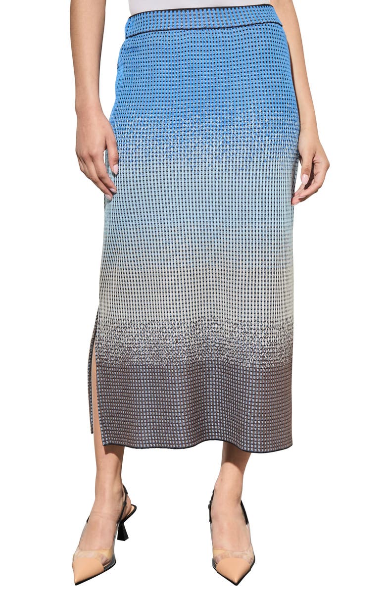 Ming Wang Ombré Jacquard Knit Midi Skirt, Main, color, 