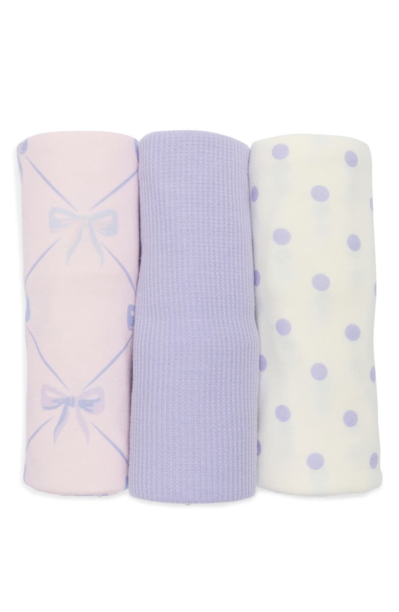 Toby 3-Pack Assorted Lattice Bows Blankets, Main, color, Lilac Sky