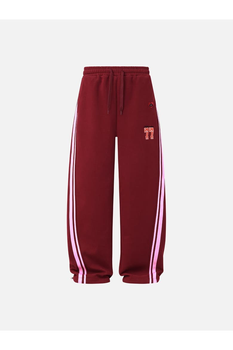Stripe Baggy Barrel Sweatpants, Main, color, Red