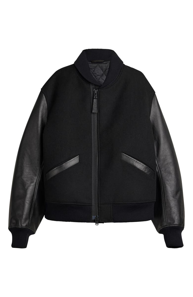 Y-3 Letterman Varsity Jacket, Main, color, Black