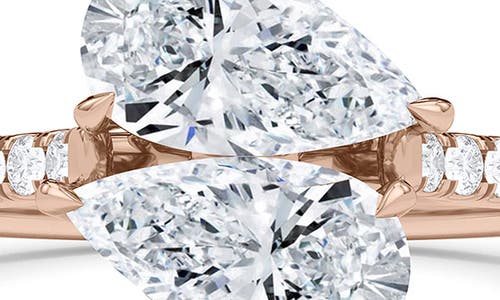 Hautecarat Twin Pear Cut Pavé Lab Grown Diamond Ring