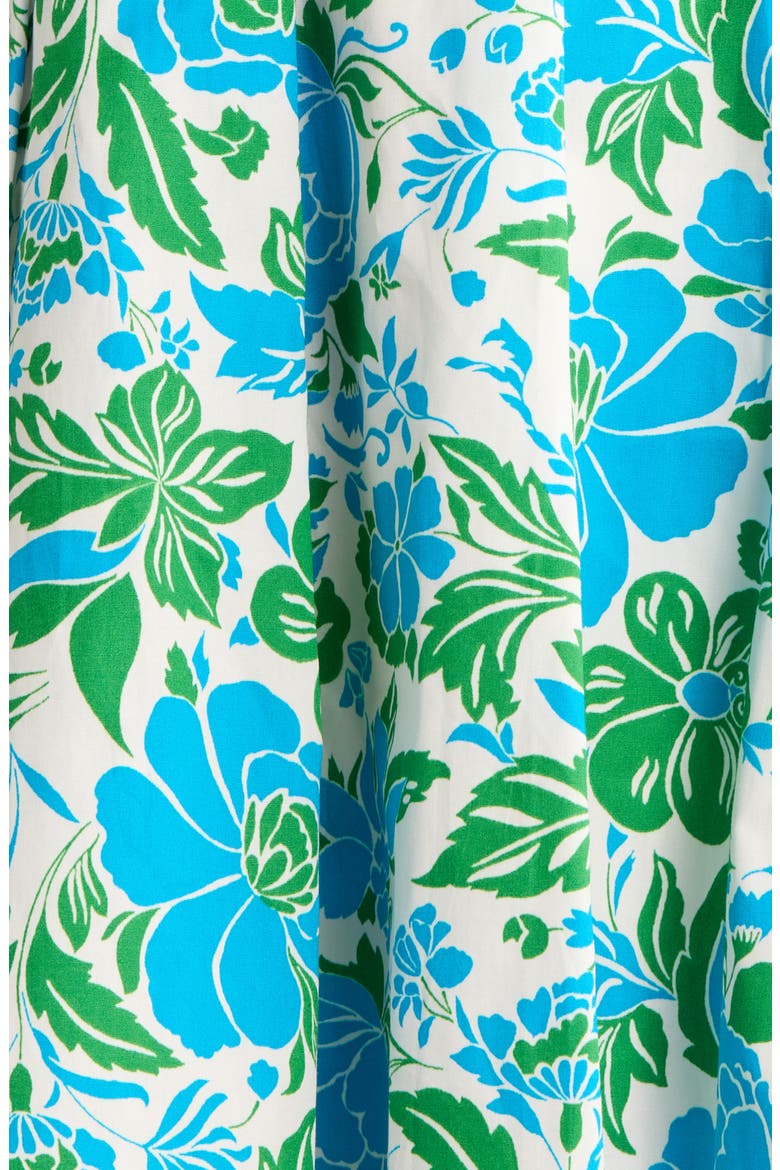 Graica Pleated Midi Dress, Alternate, color, BLUE GREEN WHITE