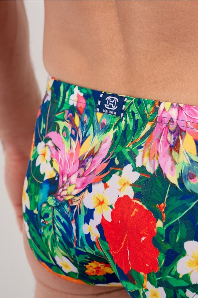 Peacock Swim Micro Briefs, Alternate, color, Multico Print