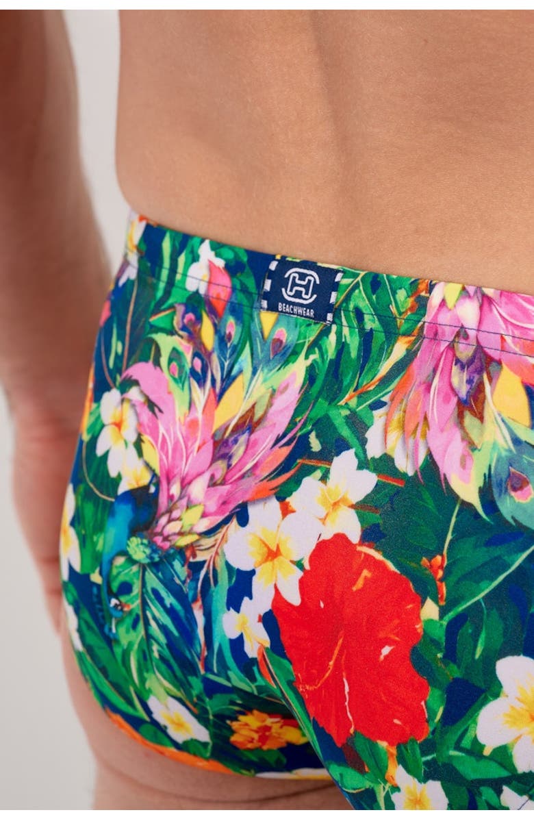 HOM Peacock Swim Micro Briefs, Alternate, color, Multico Print