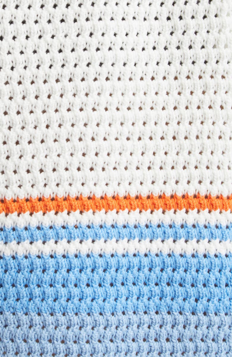 Casablanca Cotton Crochet Tennis Shorts, Alternate, color, Blue Multi