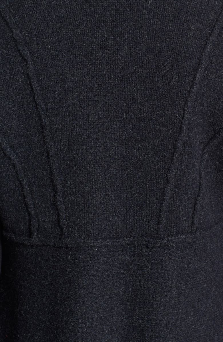 Eileen Fisher Leather Sleeve Merino Lambswool Jacket, Alternate, color,