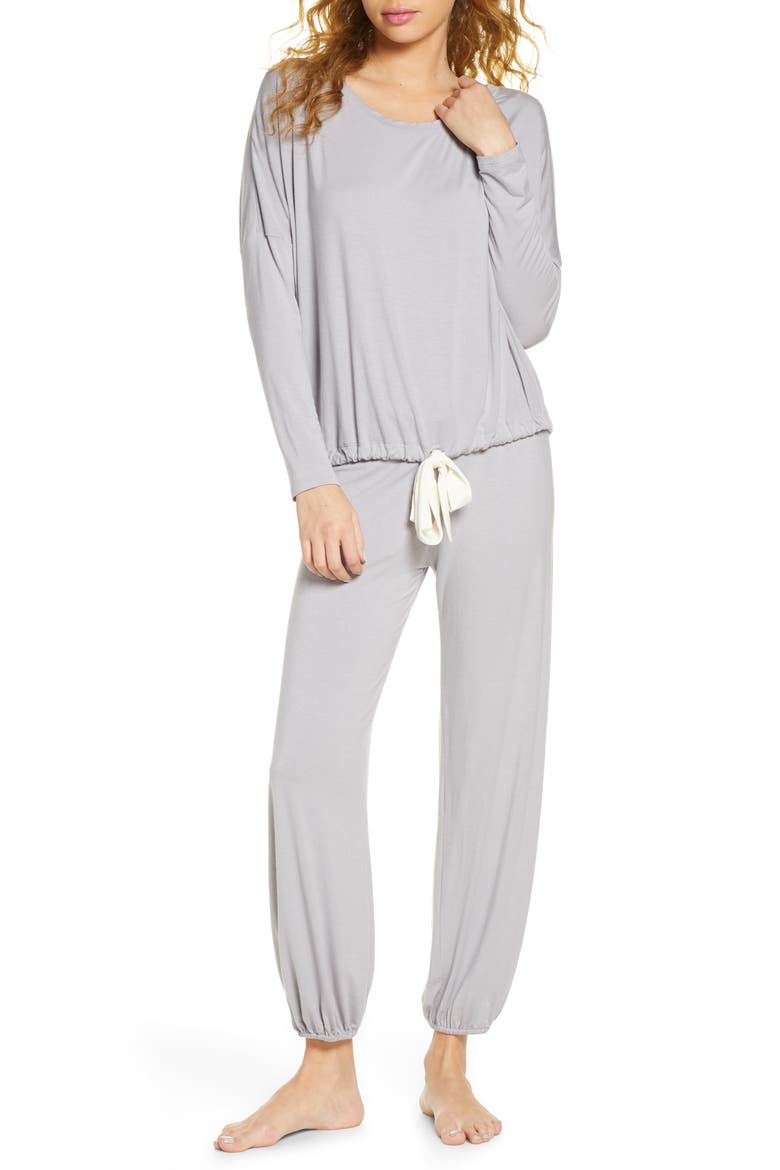 Vera Slouchy Pajamas, Main, color, SLATE/ IVORY