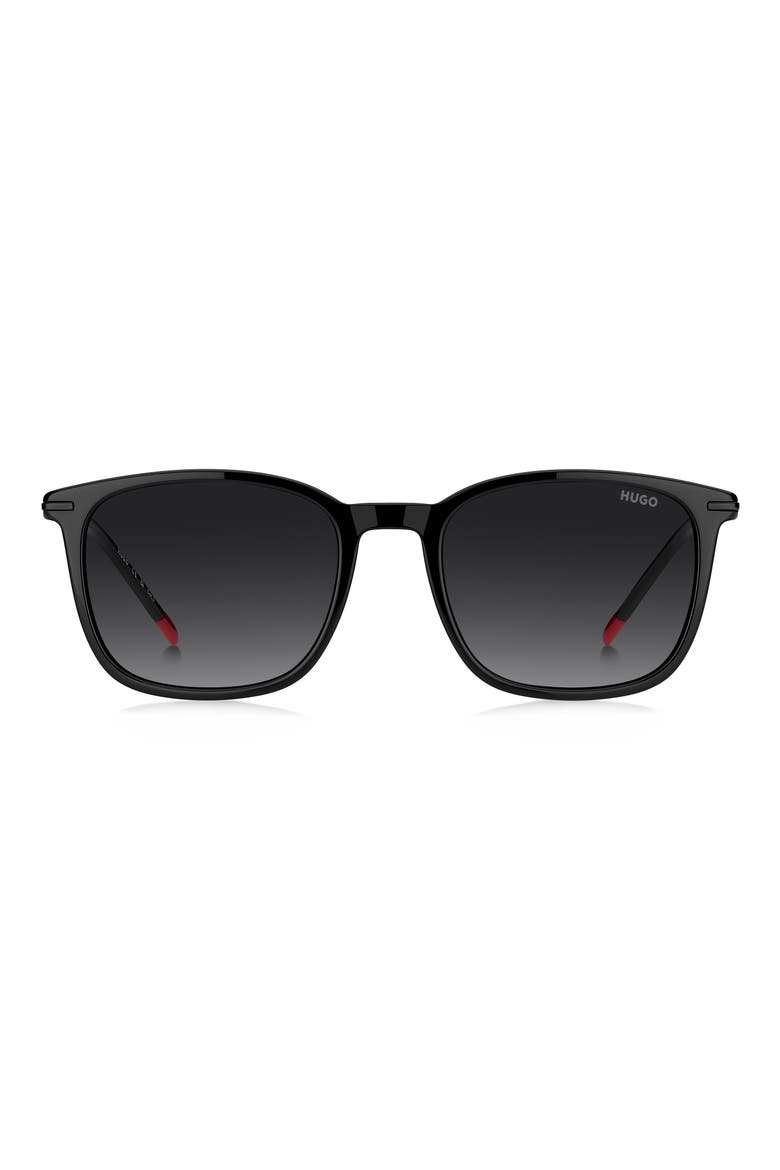 HG 1428/S 53mm Gradient Rectangular Sunglasses, Main, color, BLACK/ DARK GREY SF