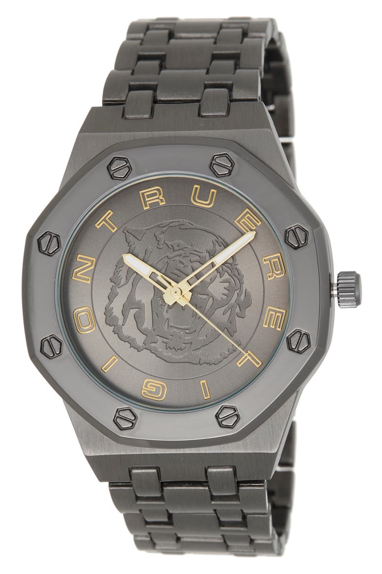 Tiger Bracelet Watch, 42mm, Main, color, GUNMETAL