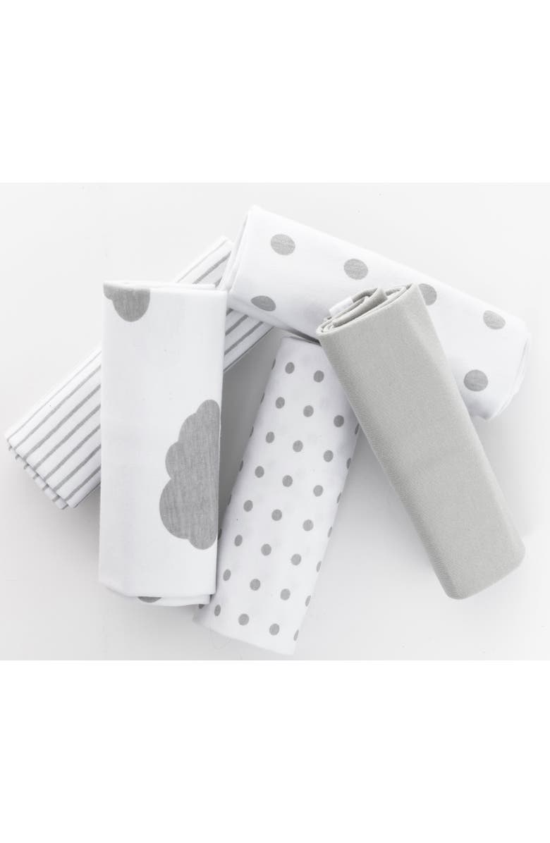 Ely's & Co. Waterproof Reversible Baby Burp Cloths 5 Piece Set, Alternate, color, Grey Combo