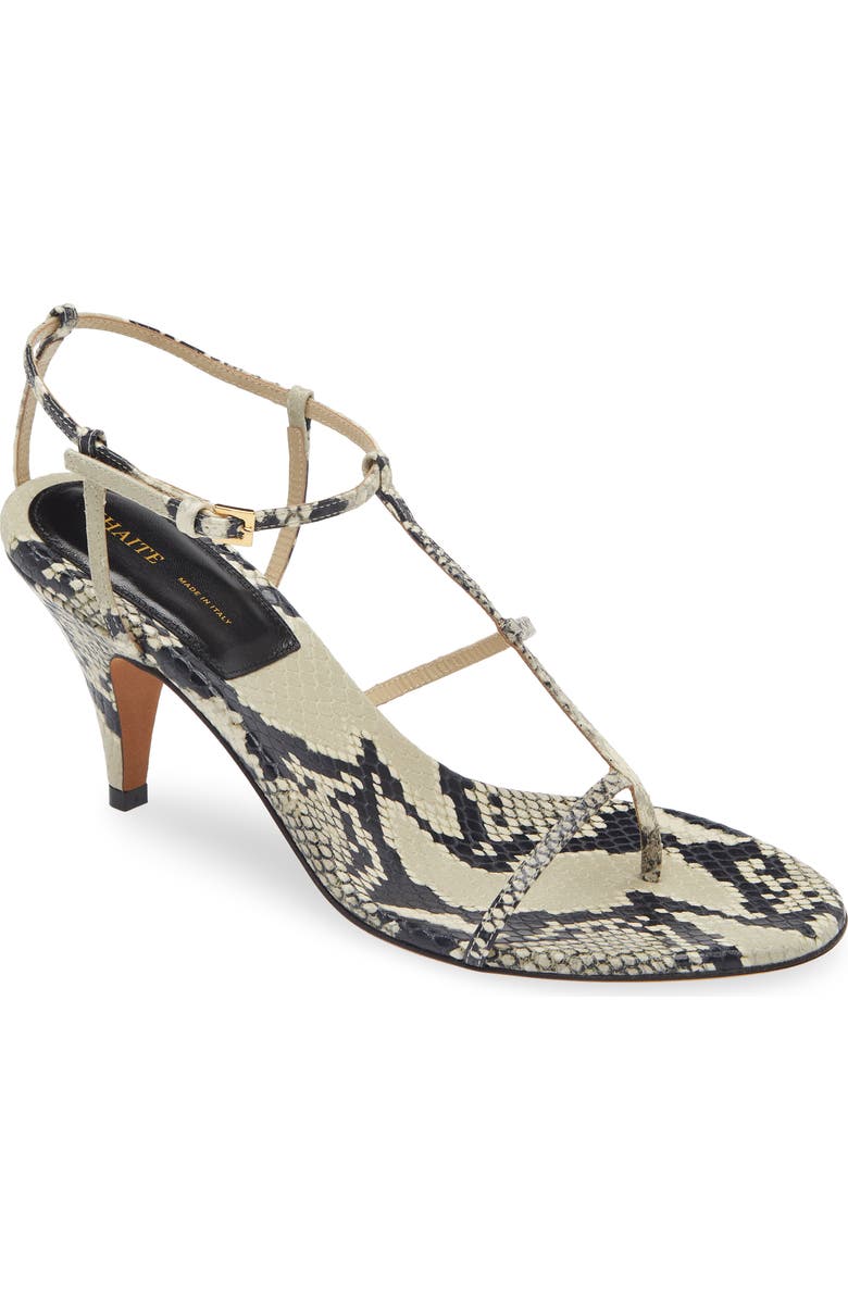 Khaite Jones Asymmetric T-Strap Sandal, Main, color,