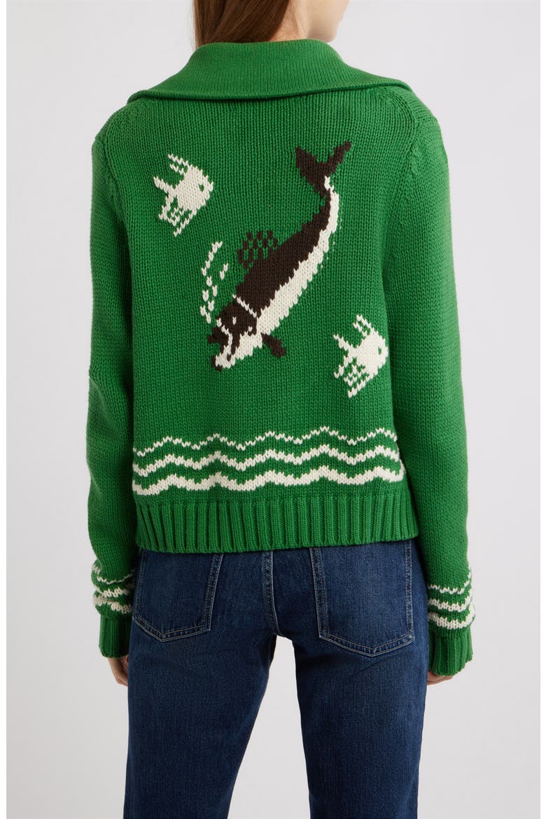 The Bass Cardigan, Alternate, color, GROVE