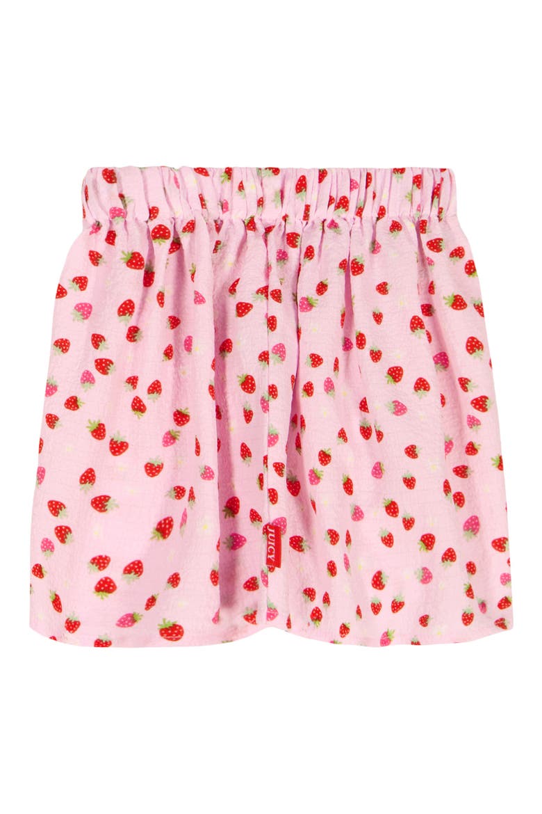 Kids' Strawberry Embossed T-Shirt & Skirt, Alternate, color, PINK