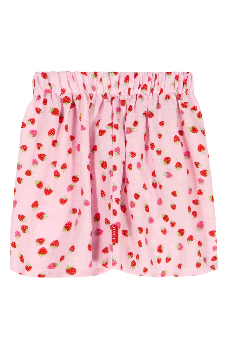 Juicy Couture Kids' Strawberry Embossed T-Shirt & Skirt, Alternate, color, Pink
