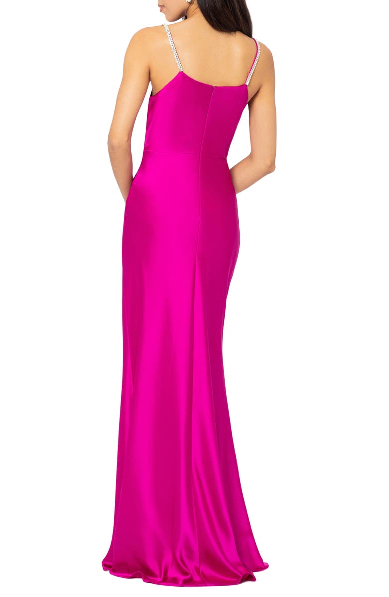 Xscape Evenings Rhinestone Strap Cowl Neck Gown, Alternate, color, 