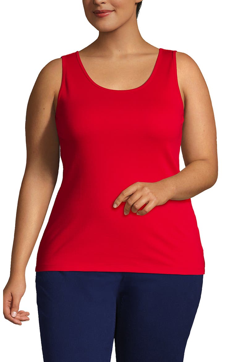 Cotton Tank Top, Main, color, Compass Red