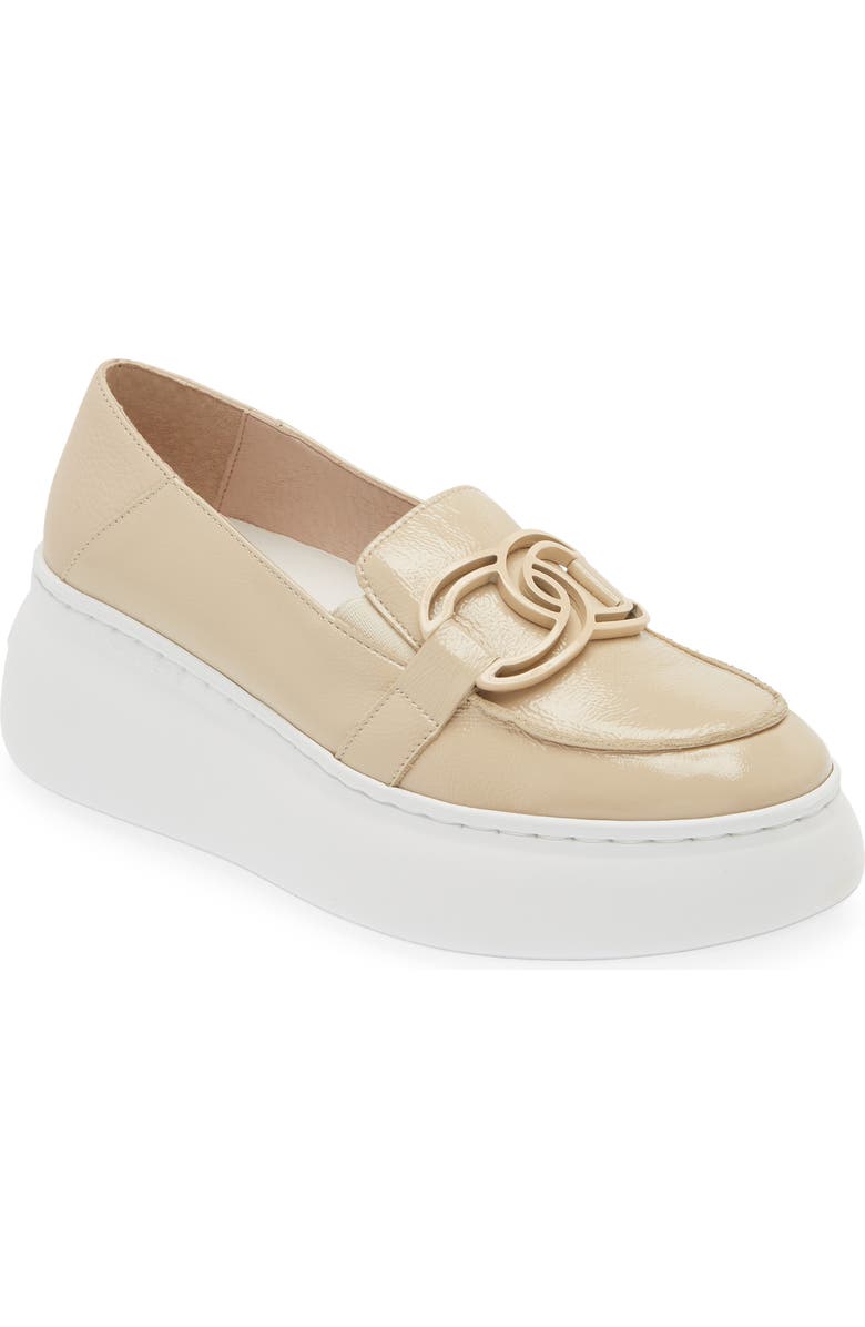 Wonders Vienna Platform Loafer, Main, color, Lack Wild Natural