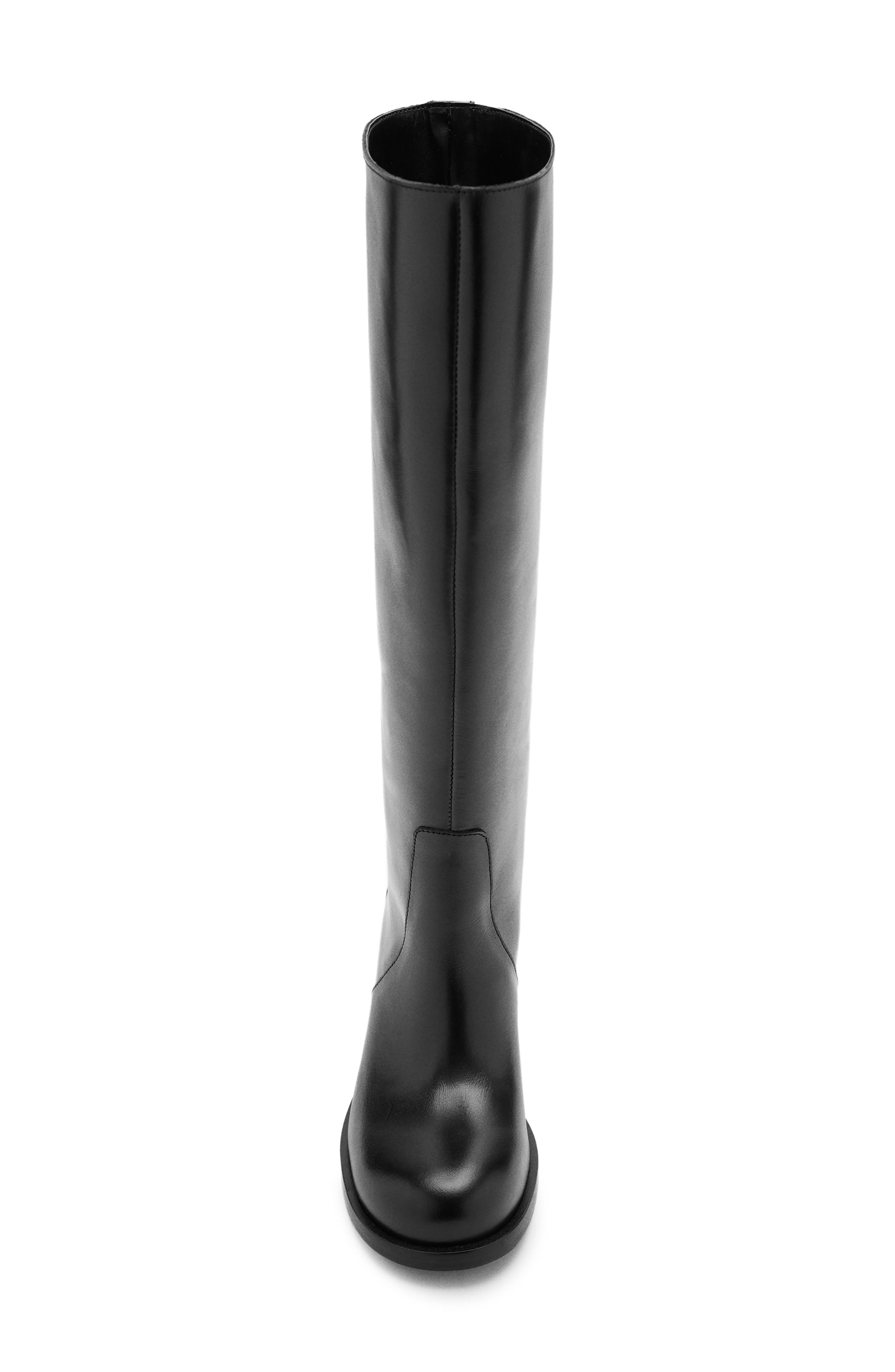Leather Knee High Boot, Alternate, color, BLACK