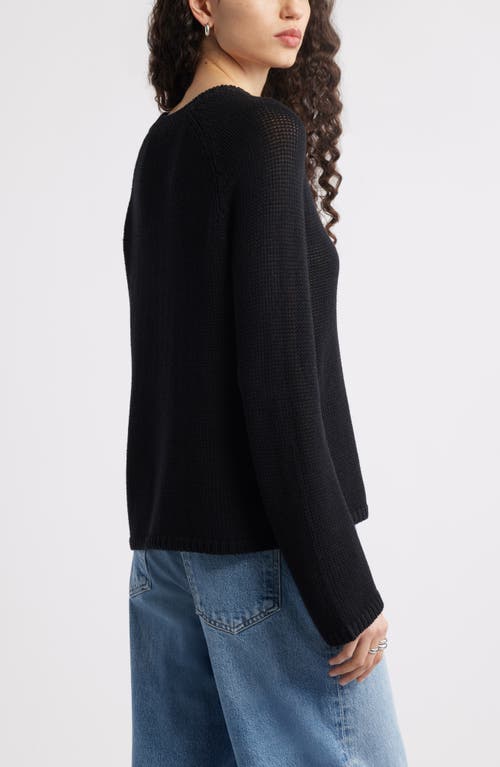 Nordstrom Linen Blend Sweater In Black