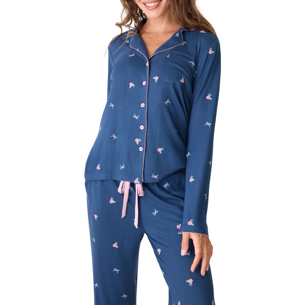 Shop Pj Salvage English Rose Pajama Top In Navy