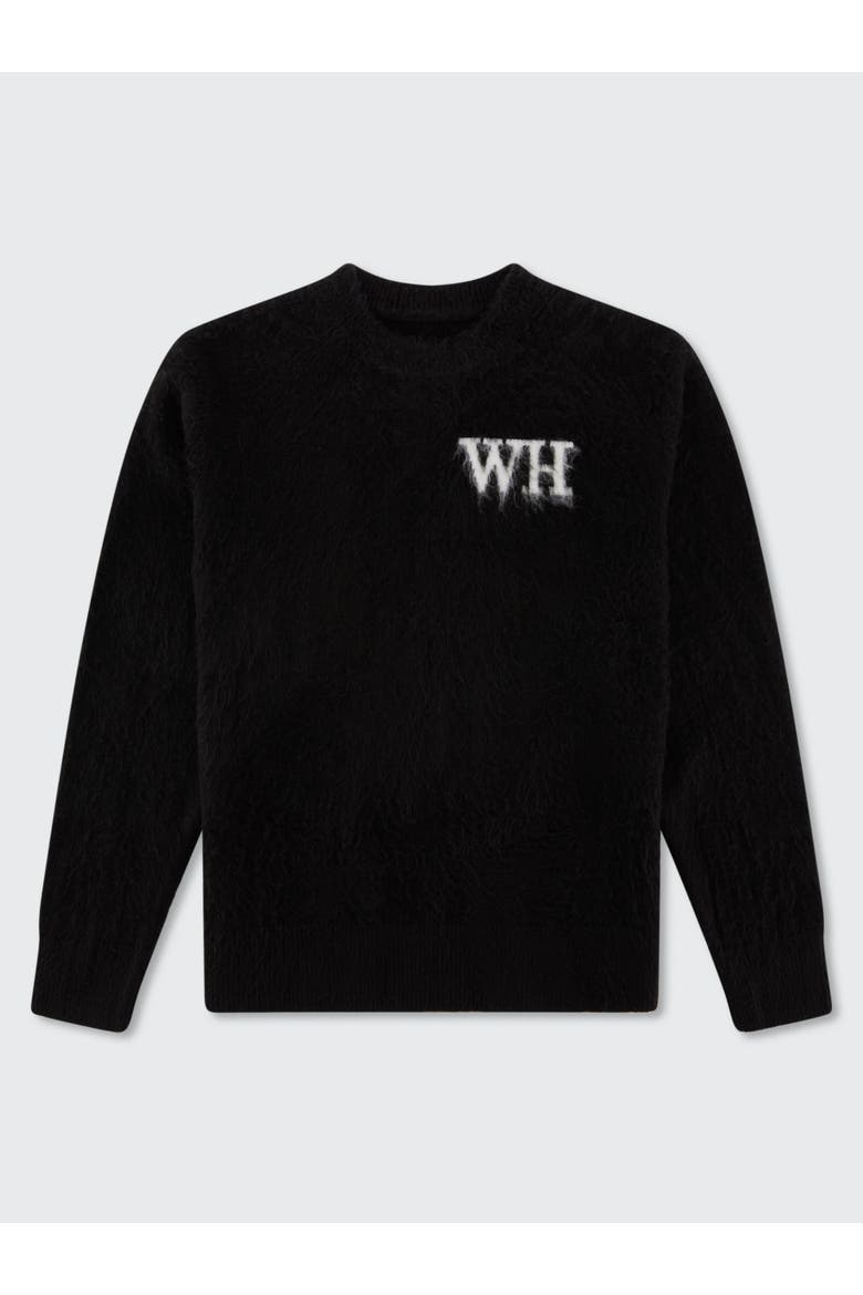 Crew Neck Logo Sweater, Alternate, color, Black