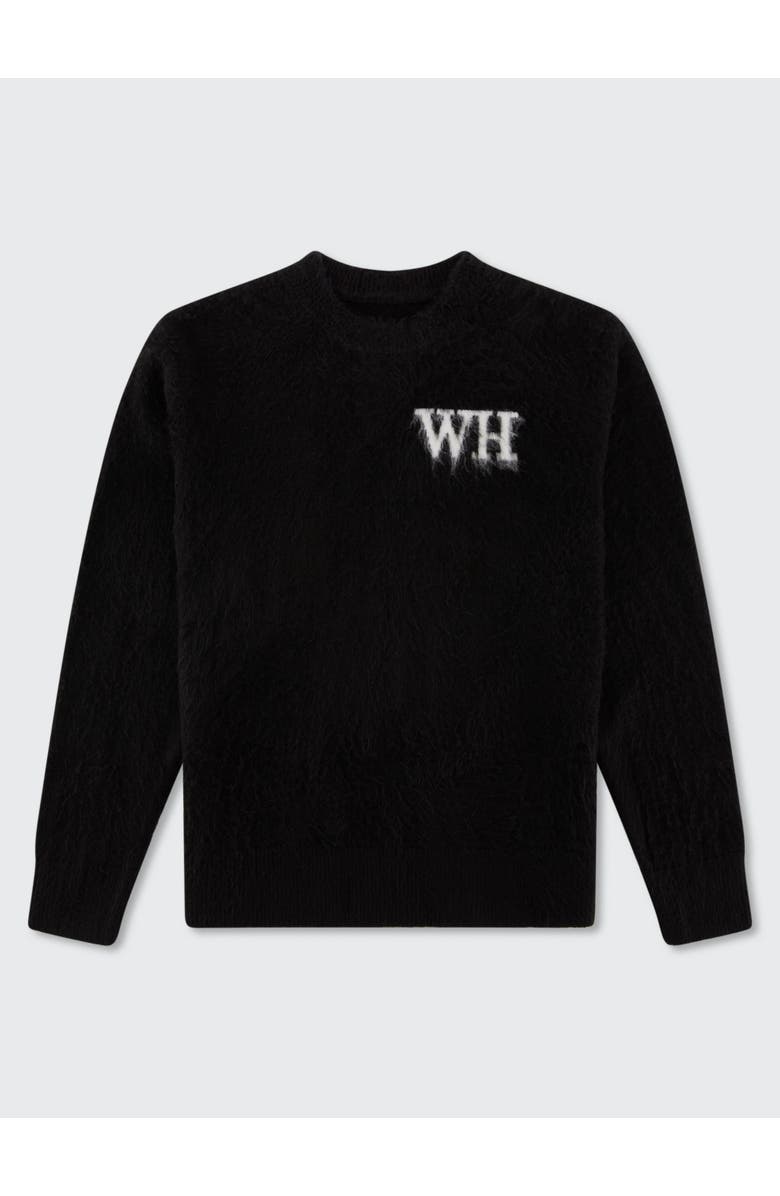 Walker & Hunt Crew Neck Logo Sweater, Alternate, color, Black