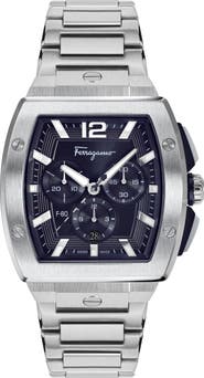 FERRAGAMO Tonneau Chronograph Bracelet Watch, 41.8mm