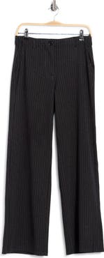 MAX STUDIO Pinstripe High Waist Wide Leg Trousers