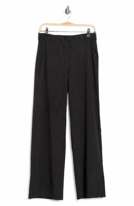 Pinstripe High Waist Wide Leg Trousers