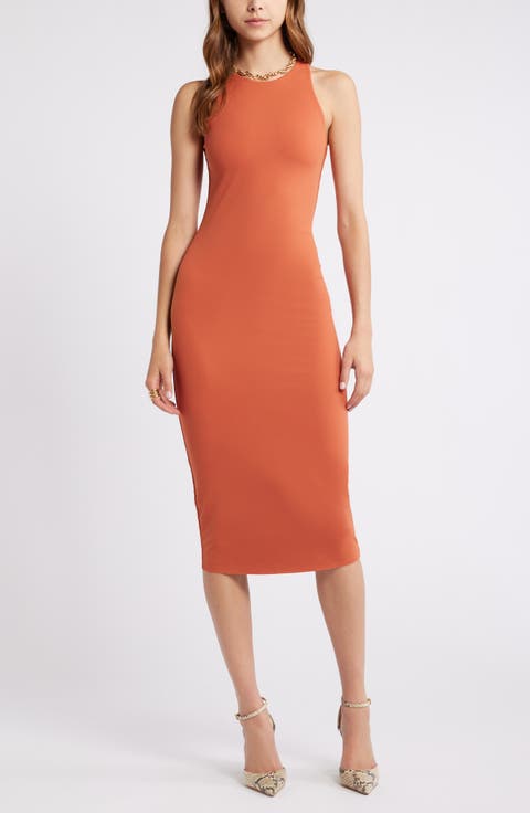 Smooth Edit Sleeveless Body-Con Midi Dress