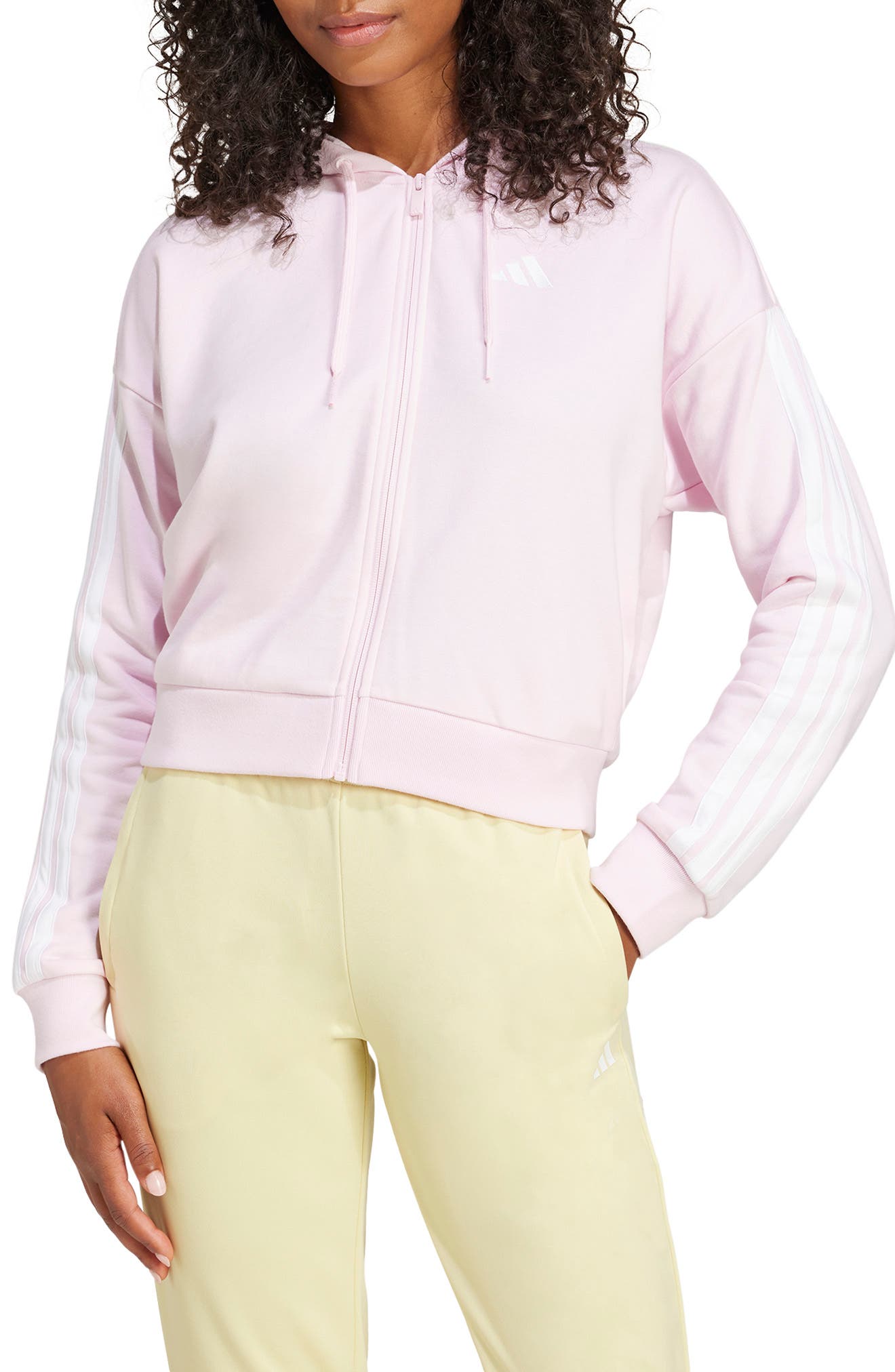 adidas 3-Stripes French Terry Full Zip Hoodie