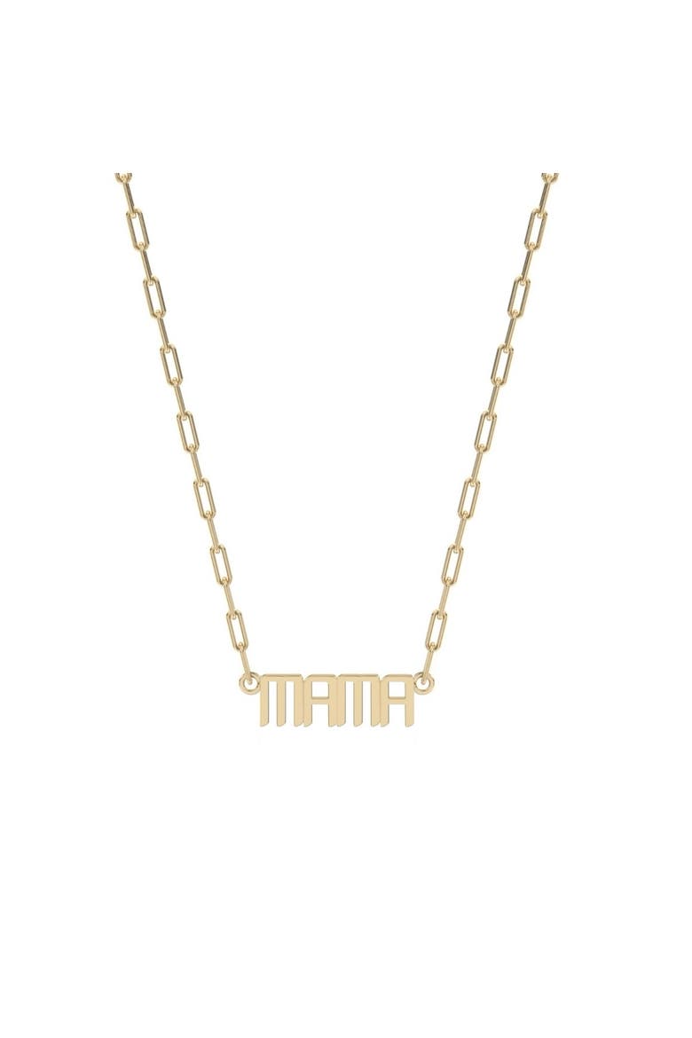 The Signature Mini Mama Nameplate Necklace, Main, color, Gold