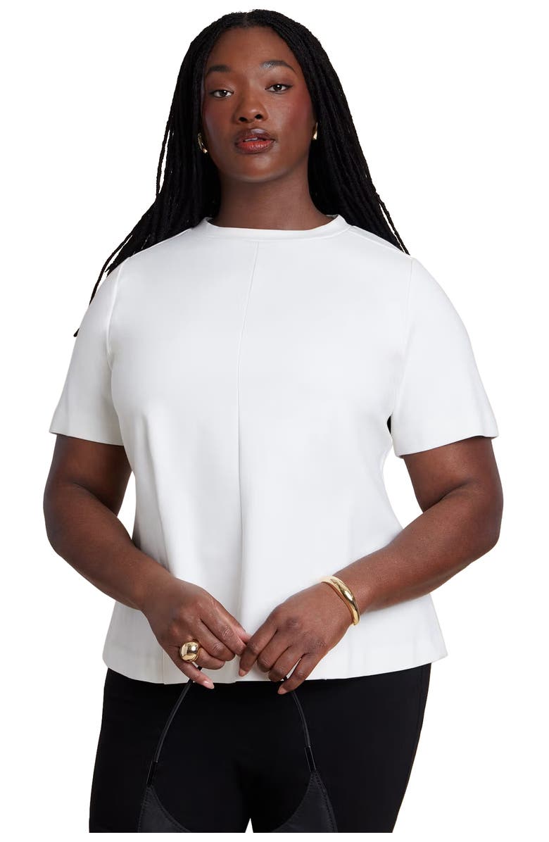 ELOQUII Seamed Flared Top, Main, color, Jet Stream