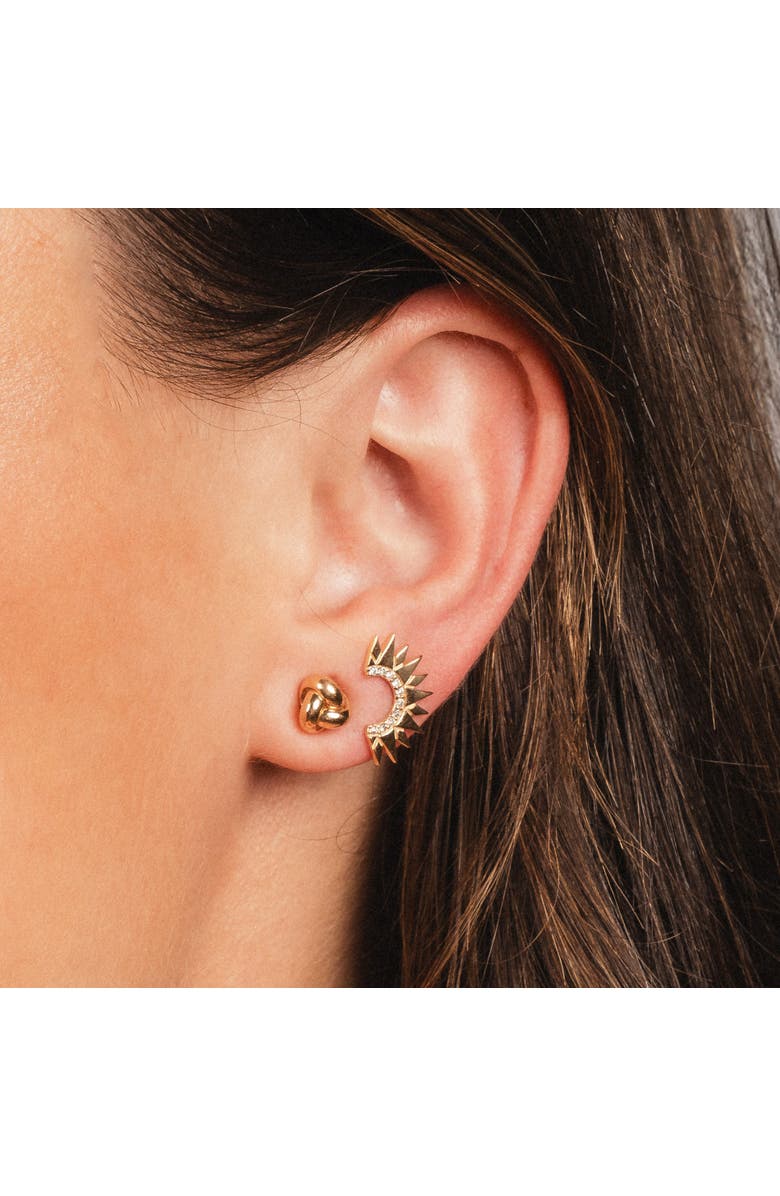 The Lovery Fine Jewelry Polished Gold Knot Stud Earring, Alternate, color, Yellow Gold