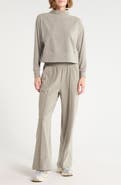90 DEGREE BY REFLEX Marled Pique Perry Two-Piece Lounge Set