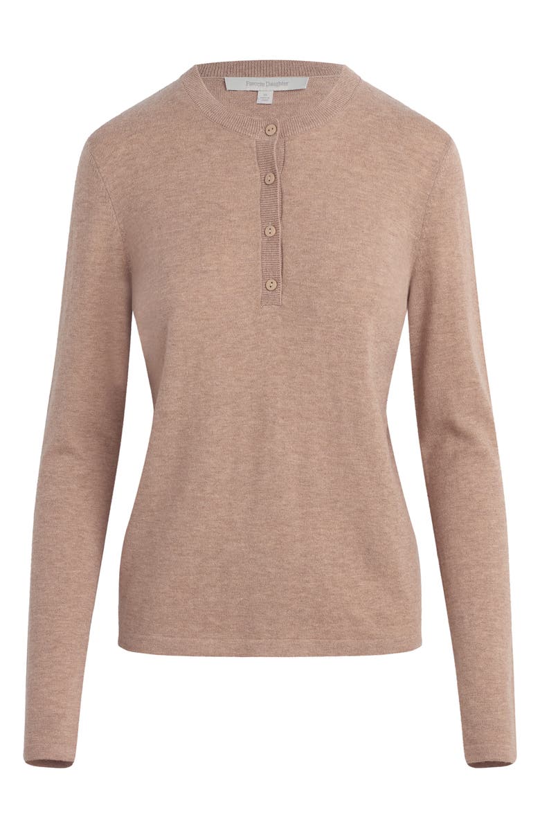 Favorite Daughter Lounge Merino Wool & Cashmere Blend Henley, Alternate, color, Mocha