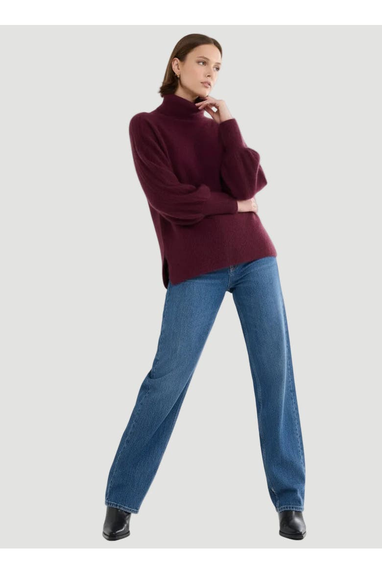 Ultra Soft Knit Long Sleeve Turtleneck Sweater, Alternate, color, BORDEAUX