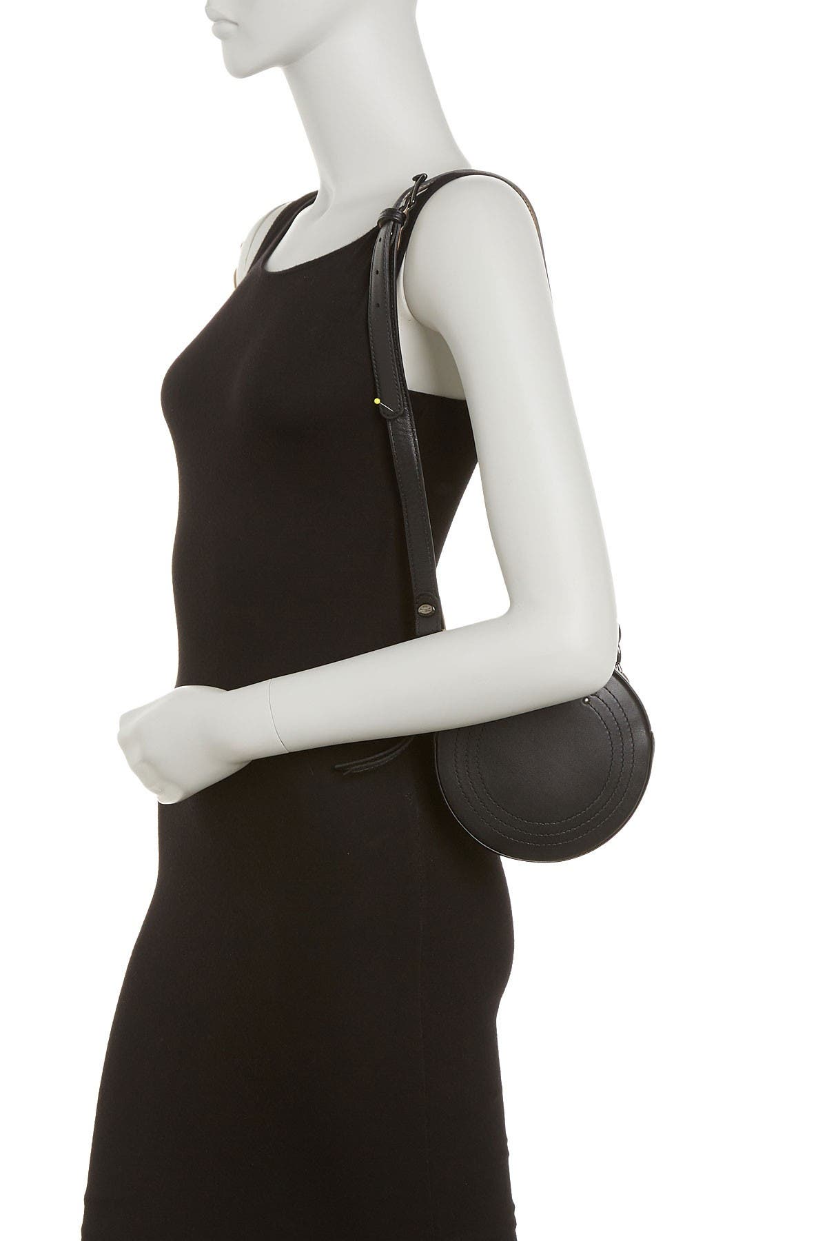 Longchamp Circle Shoulder Bag, Alternate, color, Black