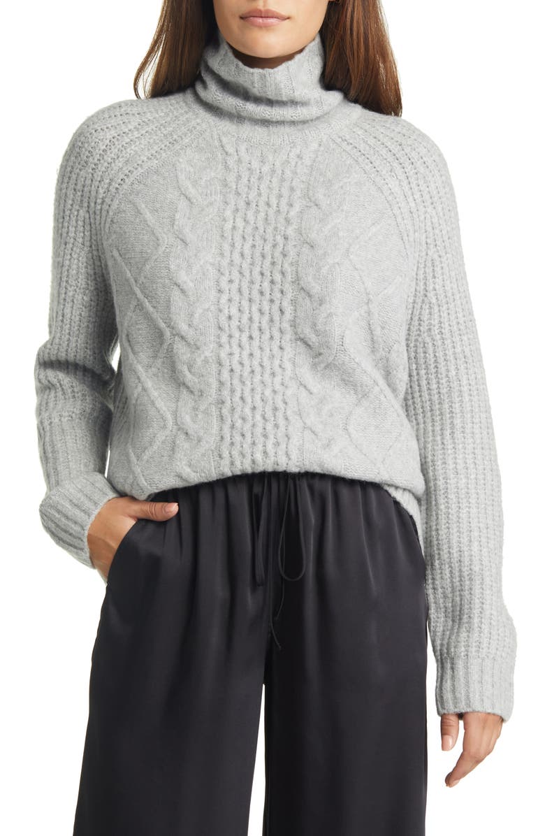 Nordstrom Cable Turtleneck Sweater, Main, color,