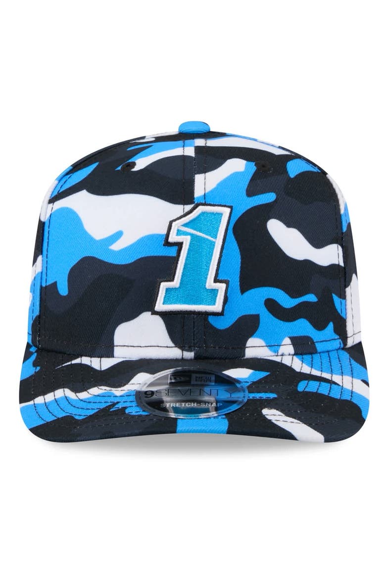 Men's New Era Ross Chastain  Blue Camo 9SEVENTY Stretch-Snap Hat, Alternate, color, White